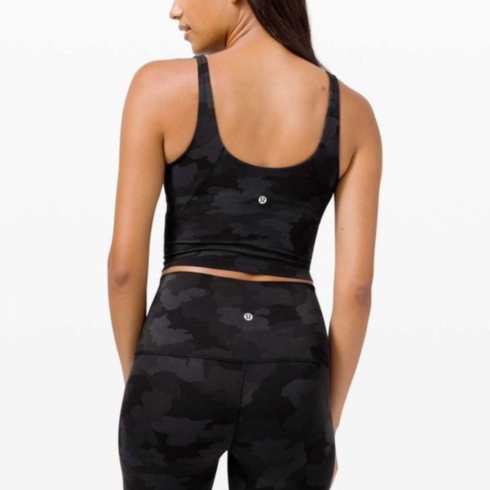 Lululemon Athletica Black Camouflage Crop Top